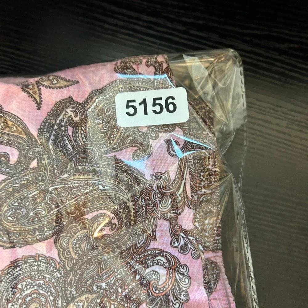 Swim Trunks Mens Medium Pink Brown Paisley Drawstring Mesh Lined Beach Shorts